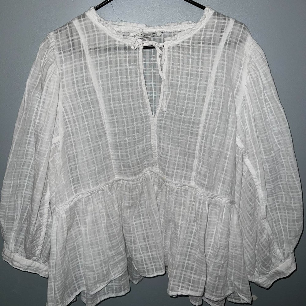 XL White American Eagle Blouse